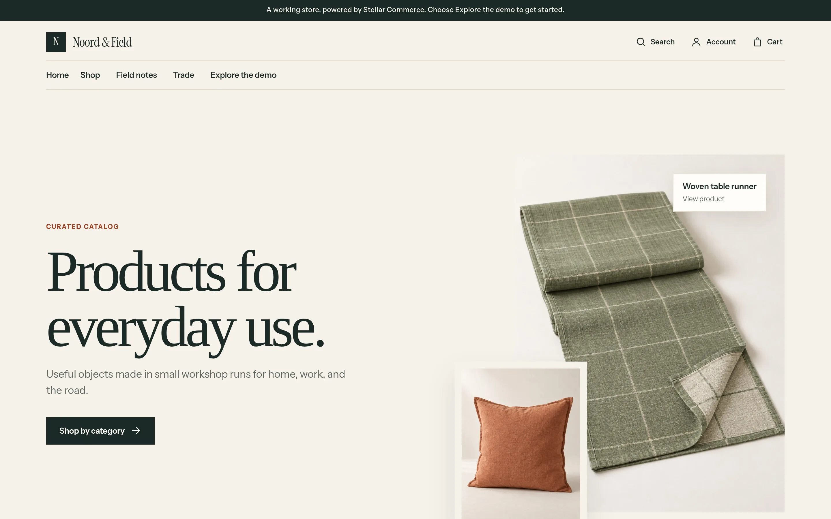 The Noord & Field storefront home page, built on the Astro starter